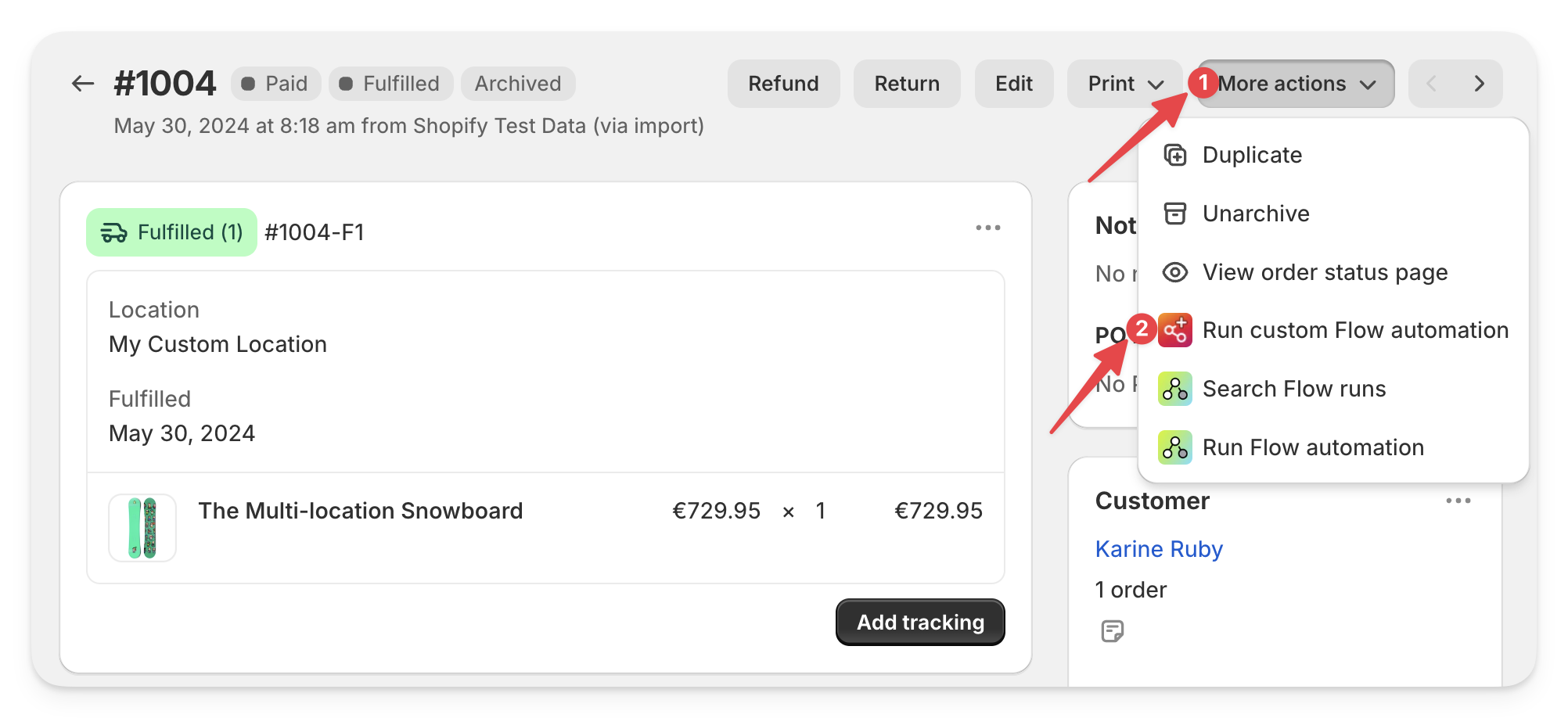 Start custom trigger from an item form